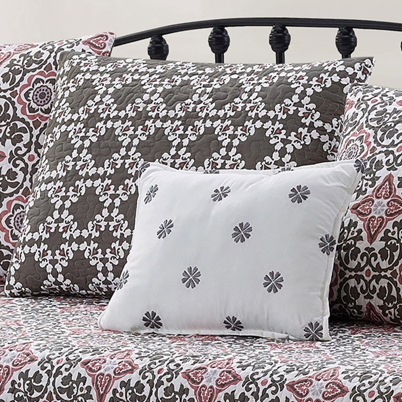 Ensemble de couvre-lit Serenta 6 pièces en mélange de coton pour lit de jour - 75 x 39