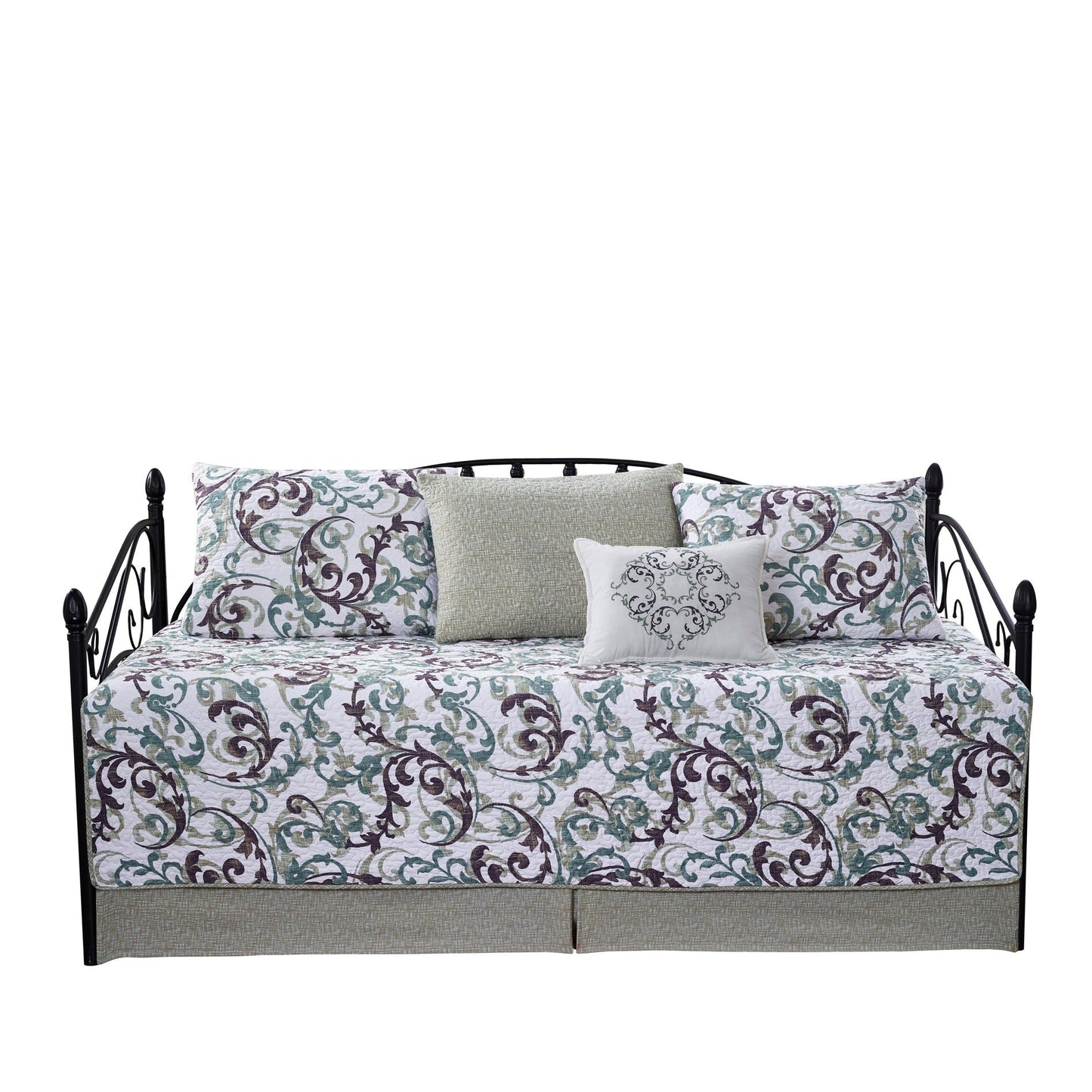 Ensemble de couvre-lit Serenta 6 pièces en mélange de coton pour lit de jour - 75 x 39