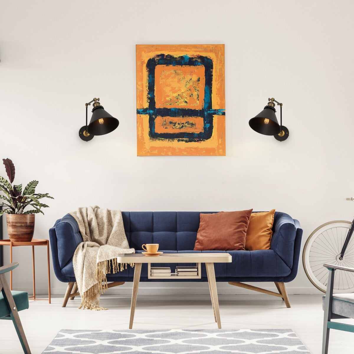 Ensemble de 2 appliques murales modernes à bras articulé réglable Malryn, à brancher ou à câblér