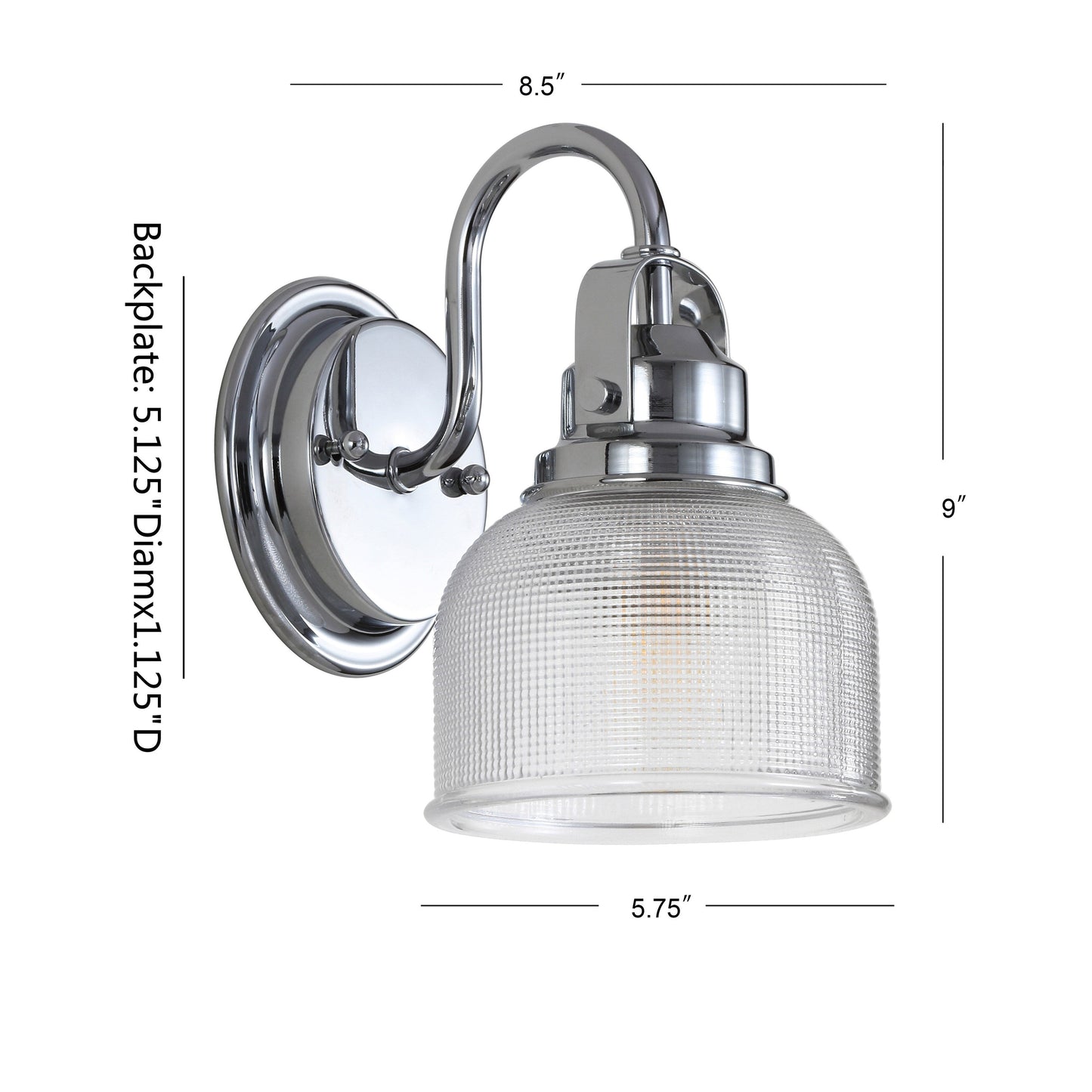 Applique murale LED Shirley en métal et verre, par JONATHAN Y