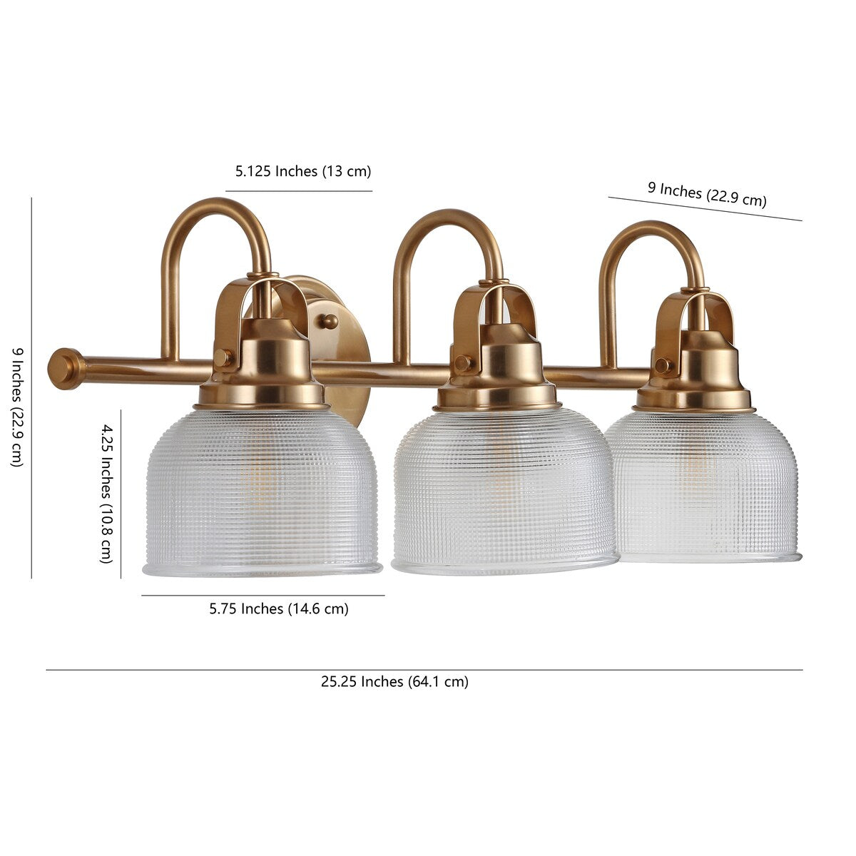 Applique murale LED Shirley en métal et verre, par JONATHAN Y