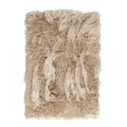 Tapis en fausse fourrure de mouton Silver Orchid Parrott