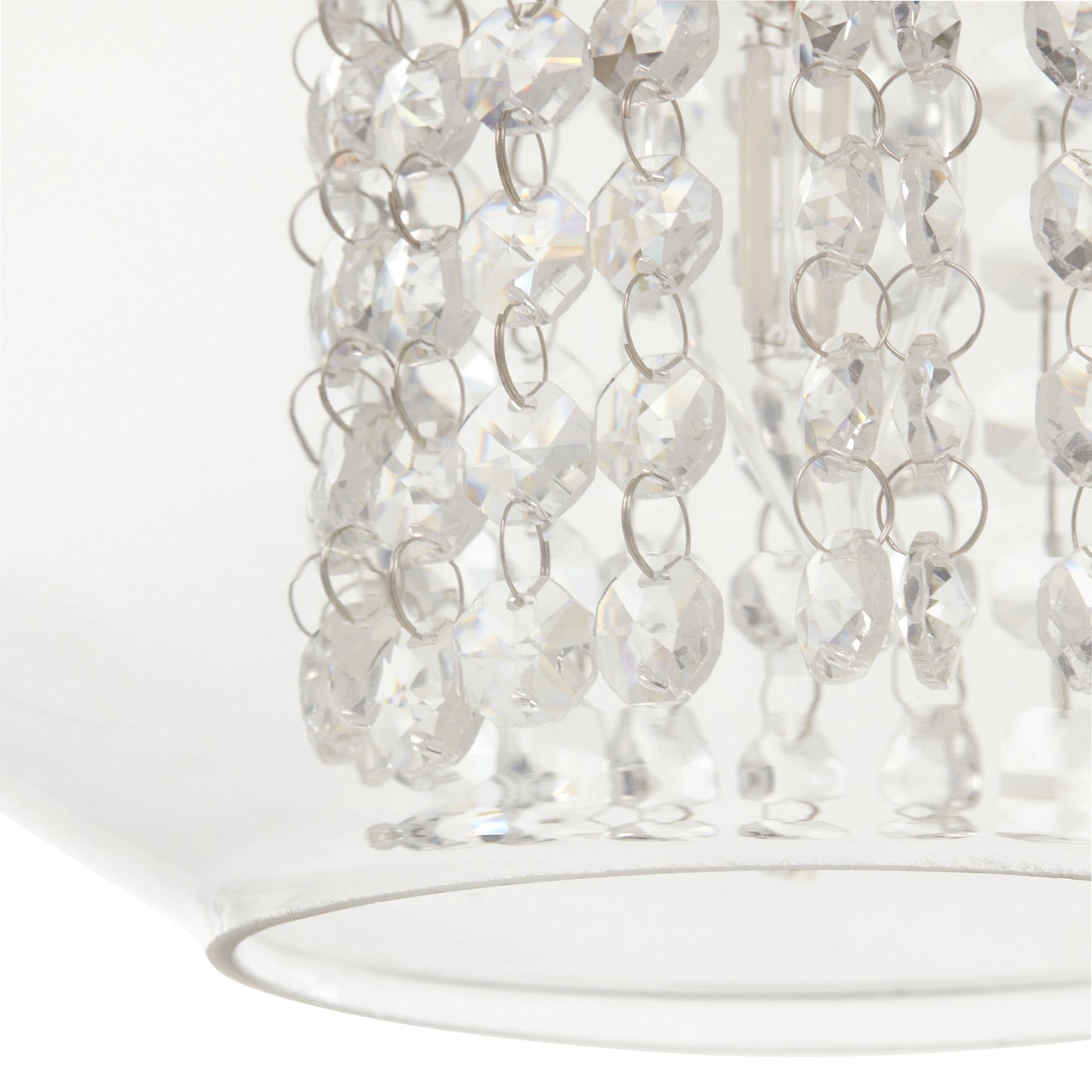 Pendentif suspendu Silver Orchid en verre Wallock et cristal facetté, à brancher ou à câblé