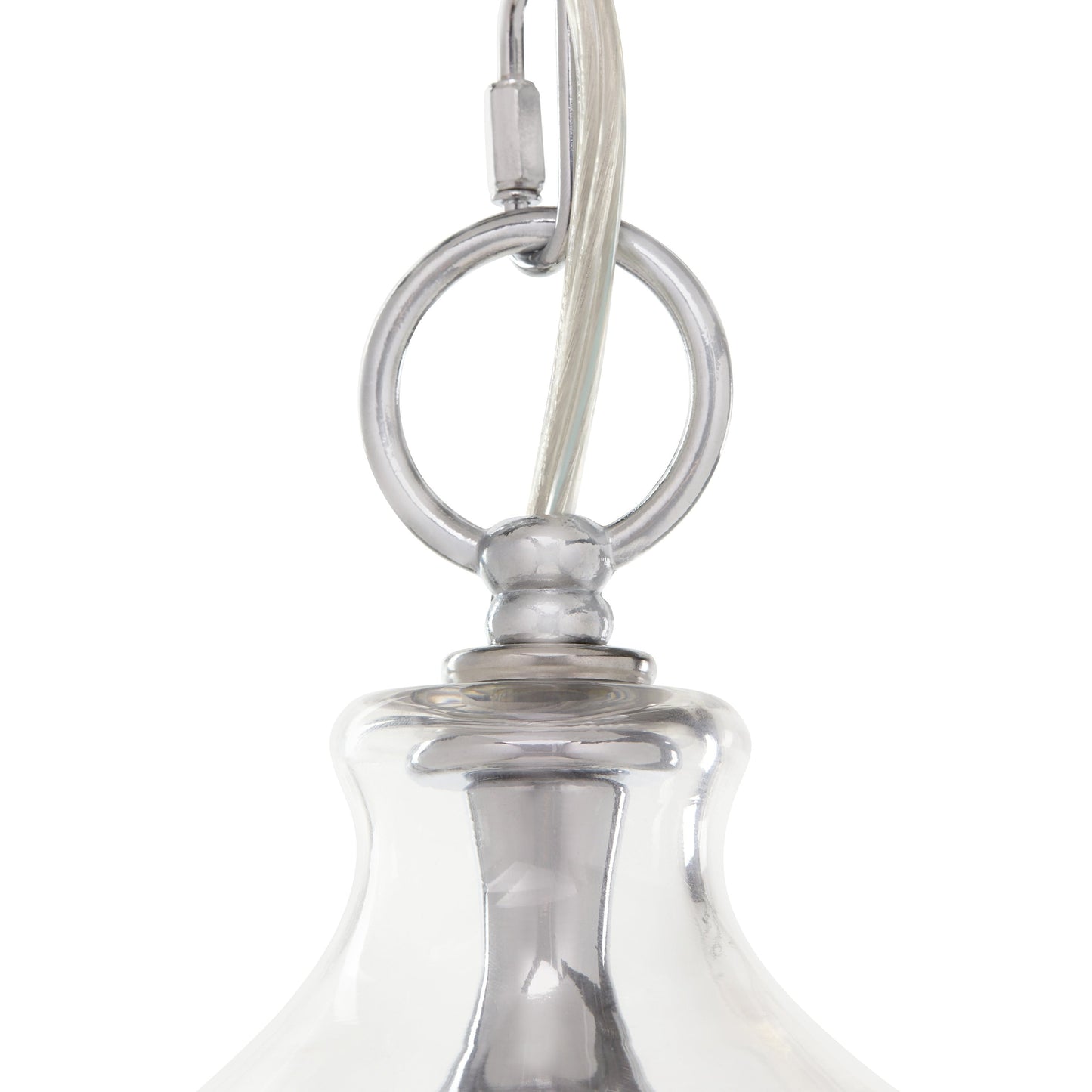 Pendentif suspendu Silver Orchid en verre Wallock et cristal facetté, à brancher ou à câblé