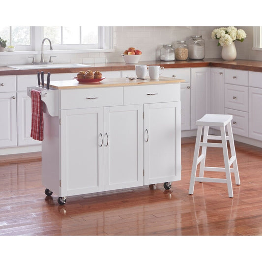 Chariot de cuisine Simple Living Addie avec plateau en bois