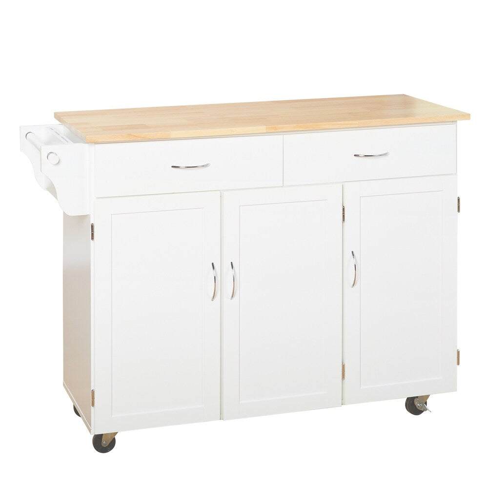 Chariot de cuisine Simple Living Addie avec plateau en bois
