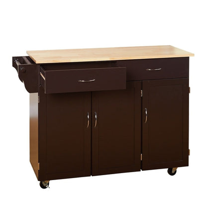 Chariot de cuisine Simple Living Addie avec plateau en bois