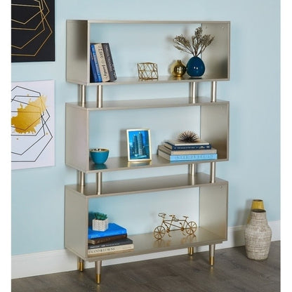 Bibliothèque à 3 niveaux Simple Living Margo, style moderne du milieu du siècle - 151 cm (H) x 91 cm (L) x 30 cm (P)