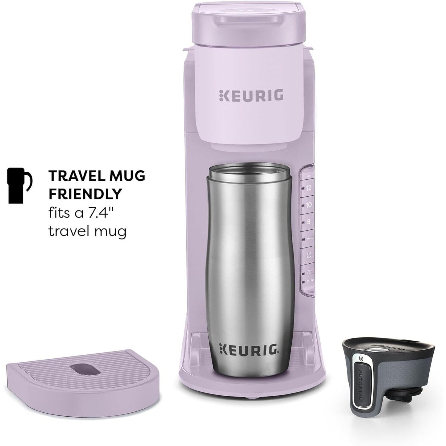 Cafetière à dosettes K-Cup individuelles, 3 tailles de tasse, café fort, réservoir de 1,25 L, lavande