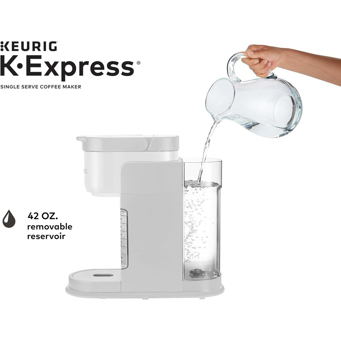 Cafetière à dosettes K-Cup individuelles, 3 tailles d'infusion, café corsé, réservoir de 1,25 L, pierre chaude