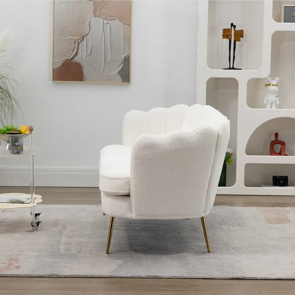 Petit canapé deux places Mini Room avec pieds en métal doré - 2 places