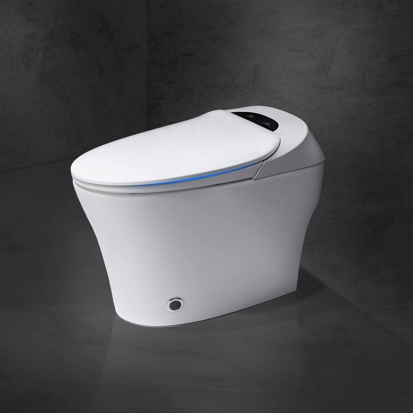 Toilettes intelligentes, WC bidet monobloc pour salles de bains, WC allongé moderne avec eau chaude, double chasse d'eau automatique, activation par capteur de pied