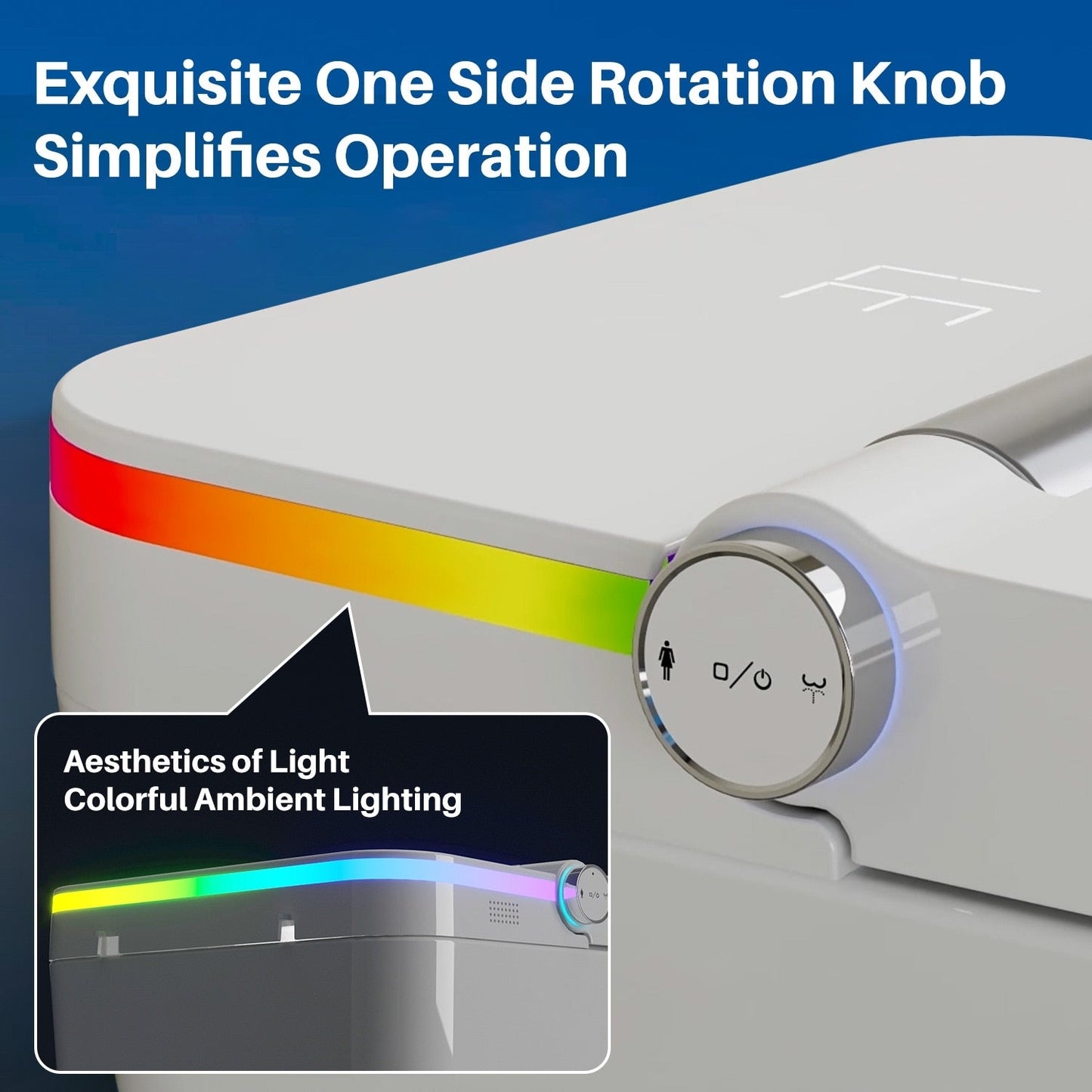 Toilettes intelligentes, WC bidet monobloc pour salles de bains, WC allongé moderne avec eau chaude, double chasse d'eau automatique, activation par capteur de pied