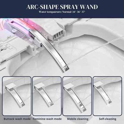 Toilettes intelligentes, WC bidet monobloc pour salles de bains, WC allongé moderne avec eau chaude, double chasse d'eau automatique, activation par capteur de pied