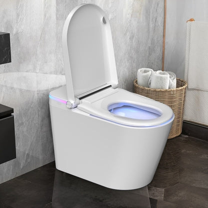 Toilettes intelligentes, WC bidet monobloc pour salles de bains, WC allongé moderne avec eau chaude, double chasse d'eau automatique, activation par capteur de pied