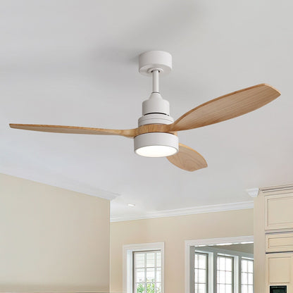Ventilateur de plafond d'intérieur Sofucor 52 en bois avec éclairage intégré et télécommande (en option).