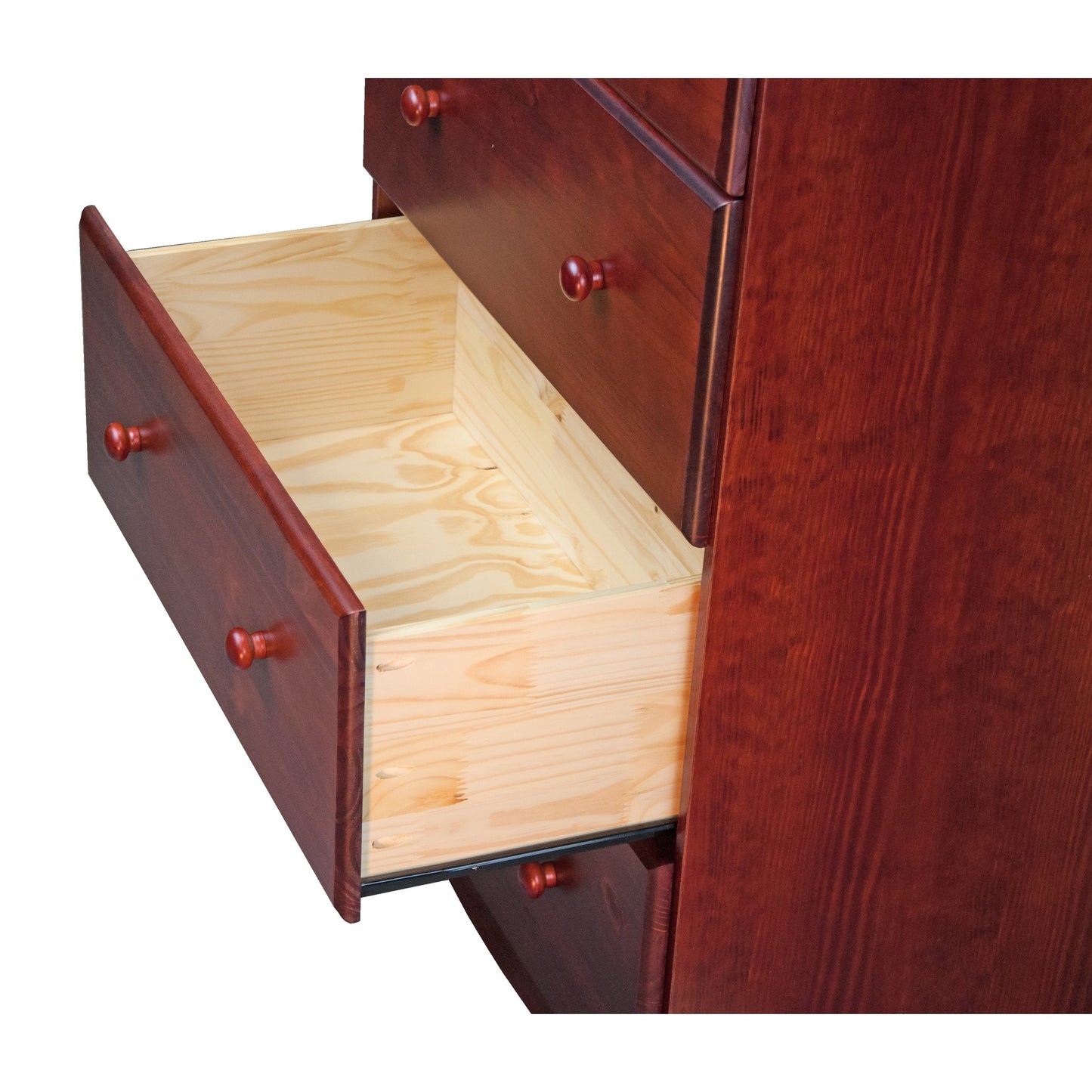 Commode à 5 tiroirs jumbo 100 % bois massif Palace Imports avec serrure et poignées en métal ou en bois