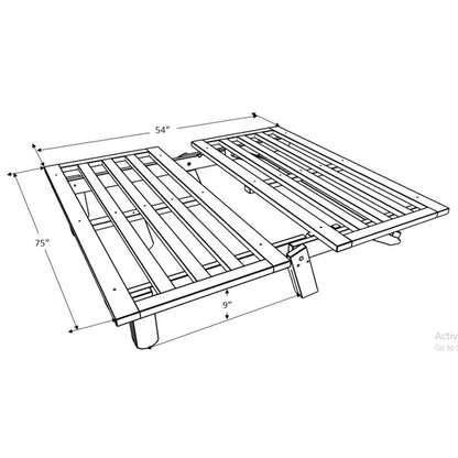 Cadre de futon Somette Carson, finition Java (matelas non inclus)