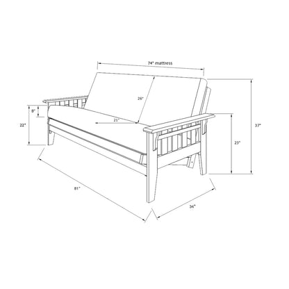 Ensemble futon Somette Tucson pleine grandeur en noyer rustique avec matelas