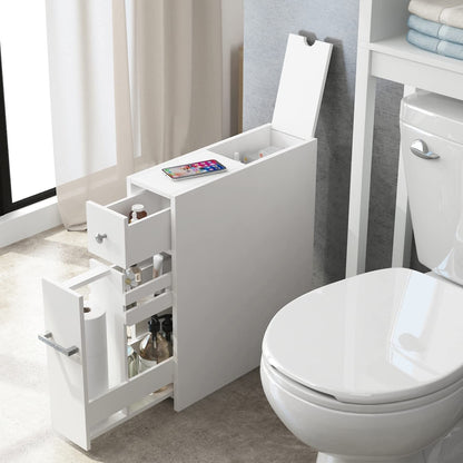 Meuble de rangement de salle de bain Spirich Home Slim, porte-papier toilette sur pied, tiroir coulissant pour meuble de salle de bain