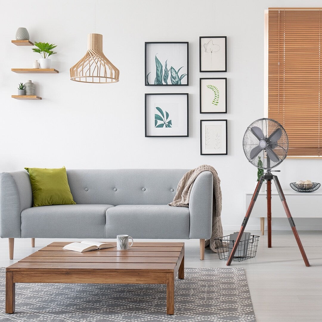 Ventilateur sur trépied Star Fans Star de 40 cm avec pieds en bois
