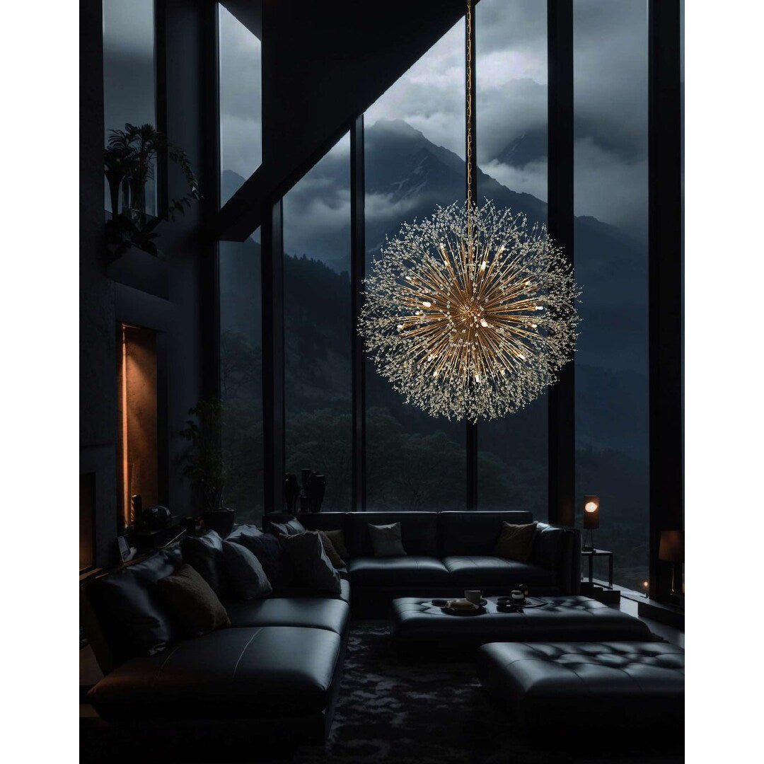 Lustre Starburst 47 de large, luminaire en cristal