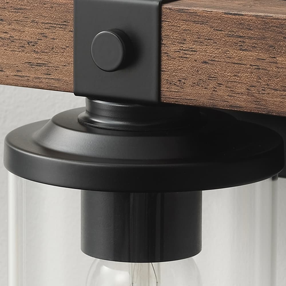 Applique murale de salle de bain Starsky à 2/3/4 lumières, style ferme moderne, à intensité variable, avec abat-jour cylindrique transparent.