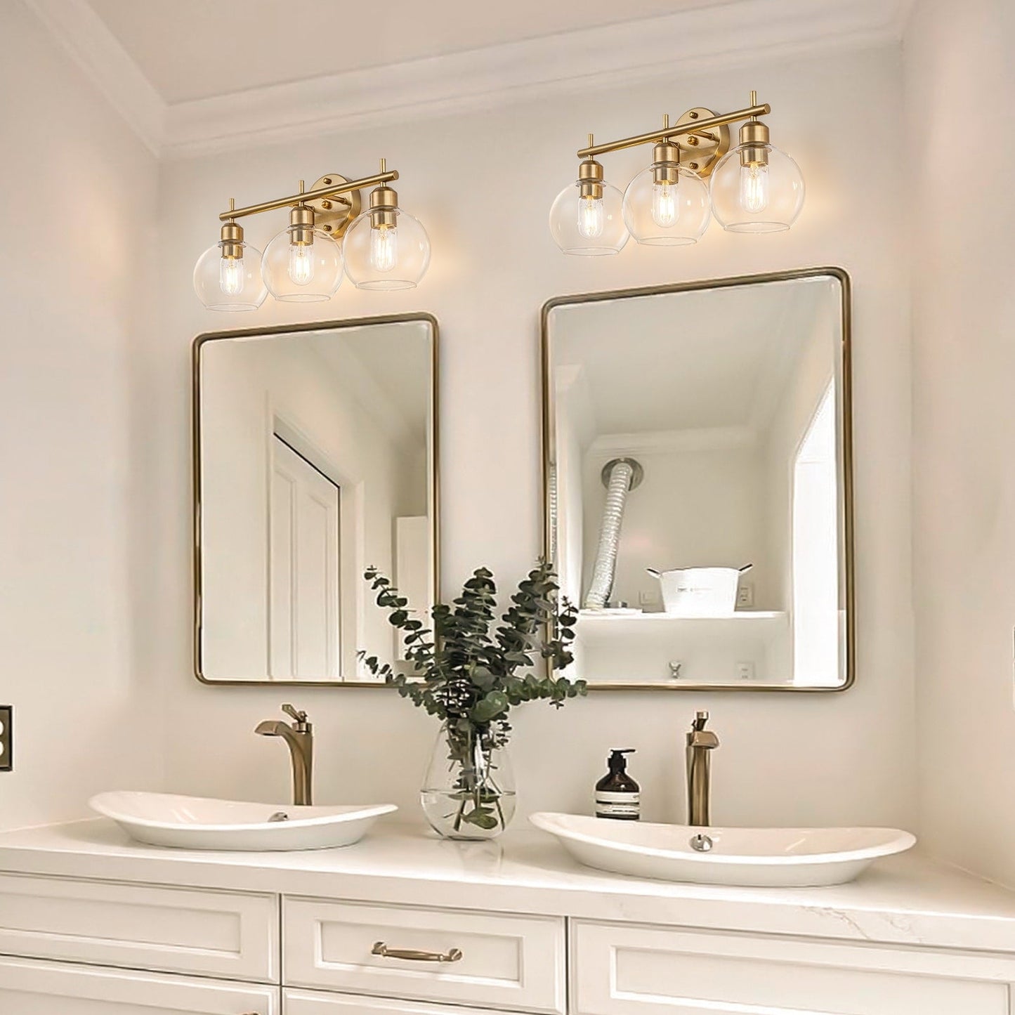 Applique murale moderne Starsky à 4 lumières avec variateur et abat-jour en verre globe