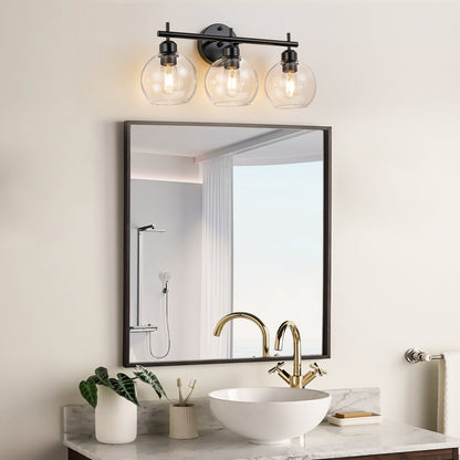 Applique murale moderne Starsky à 4 lumières avec variateur et abat-jour en verre globe