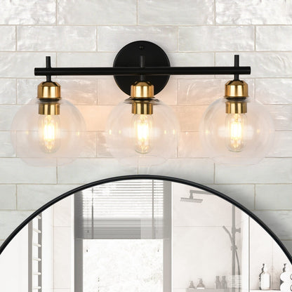 Applique murale moderne Starsky à 4 lumières avec variateur et abat-jour en verre globe