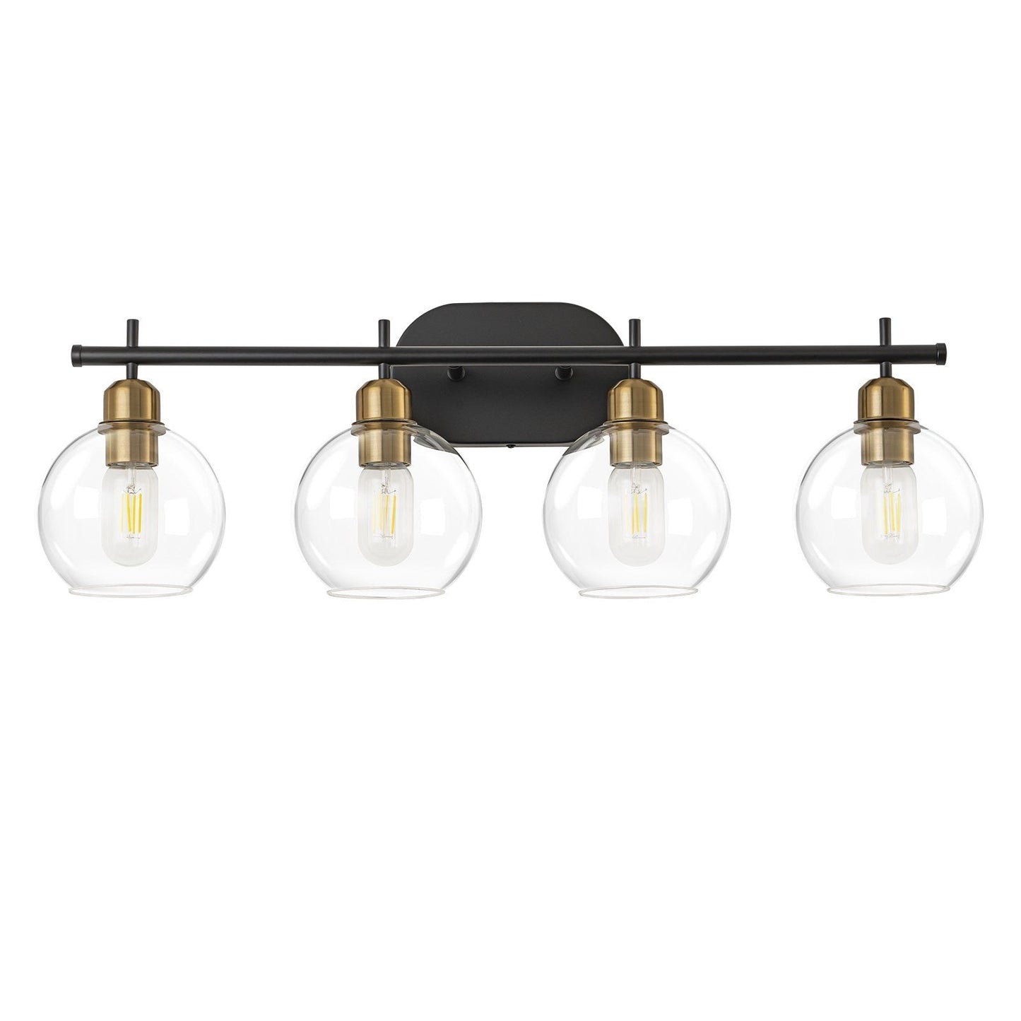 Applique murale moderne Starsky à 4 lumières avec variateur et abat-jour en verre globe