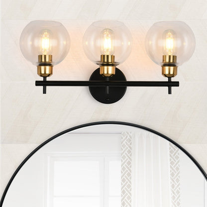 Applique murale moderne Starsky à 4 lumières avec variateur et abat-jour en verre globe