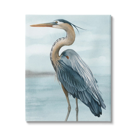 Stupell Heron Bird on Beach Canvas Wall Art Design by Grace Popp