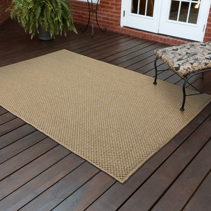 Tapis d'intérieur/extérieur Style Haven Veranda à motif panier tissé ton sur ton