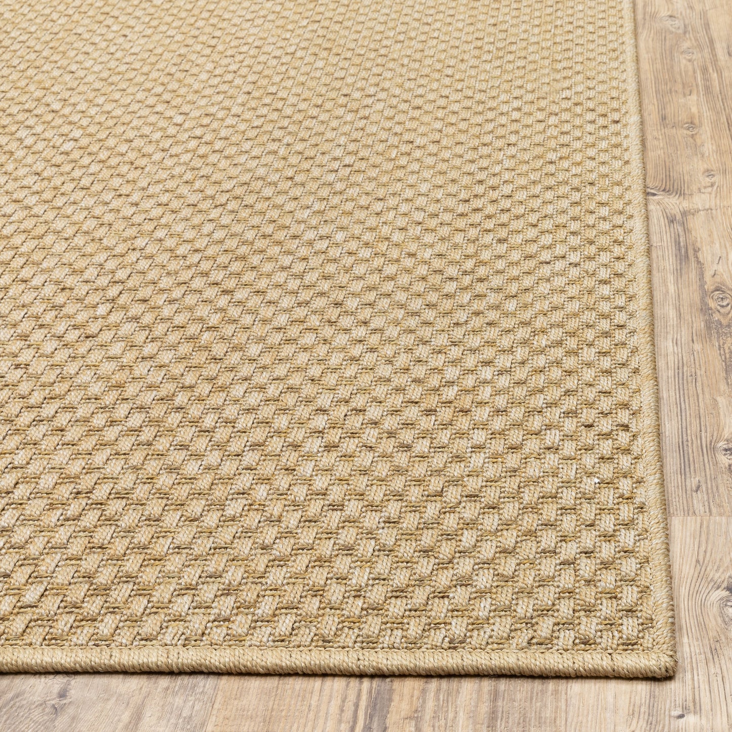 Tapis d'intérieur/extérieur Style Haven Veranda à motif panier tissé ton sur ton