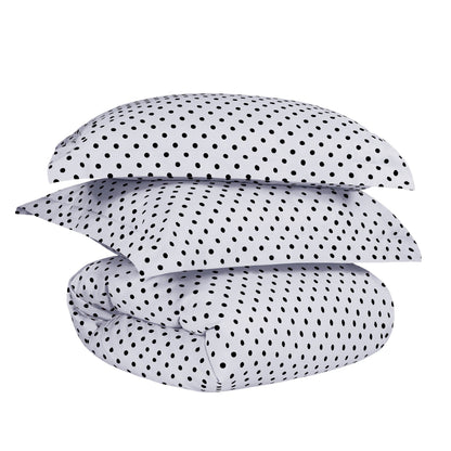 Superior Thread Count 600TC Polka Dot Cotton Blend Duvet Cover Set