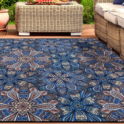 Superior Cassidy Floral Boho Non-Slip Indoor Outdoor Area Rug