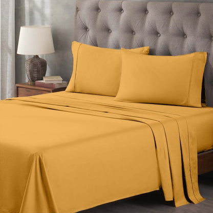 Superior Egyptian Cotton 400 Thread Count Solid Deep Pocket Bed Sheet Set