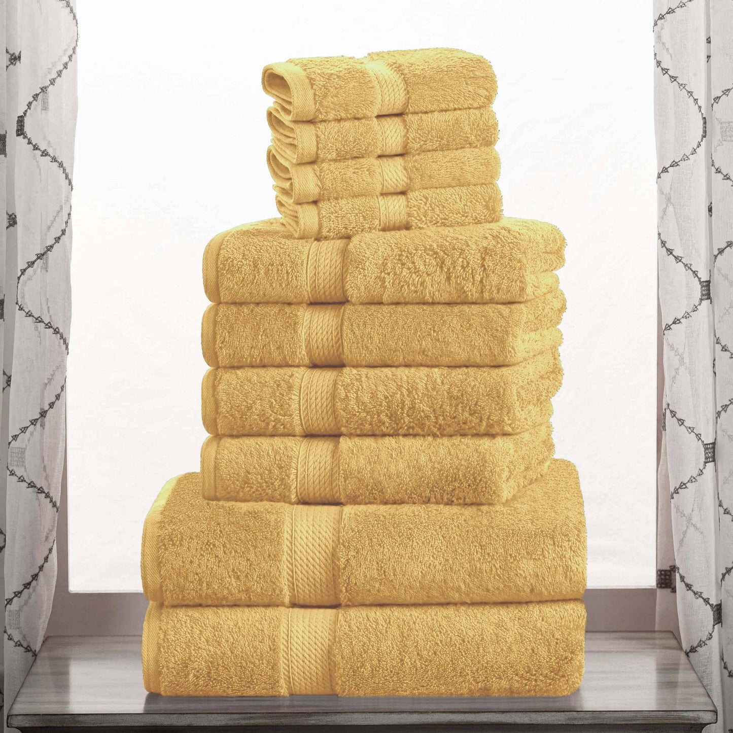 Superior Egyptian Cotton Pile Heavyweight 10-Piece Towel Set
