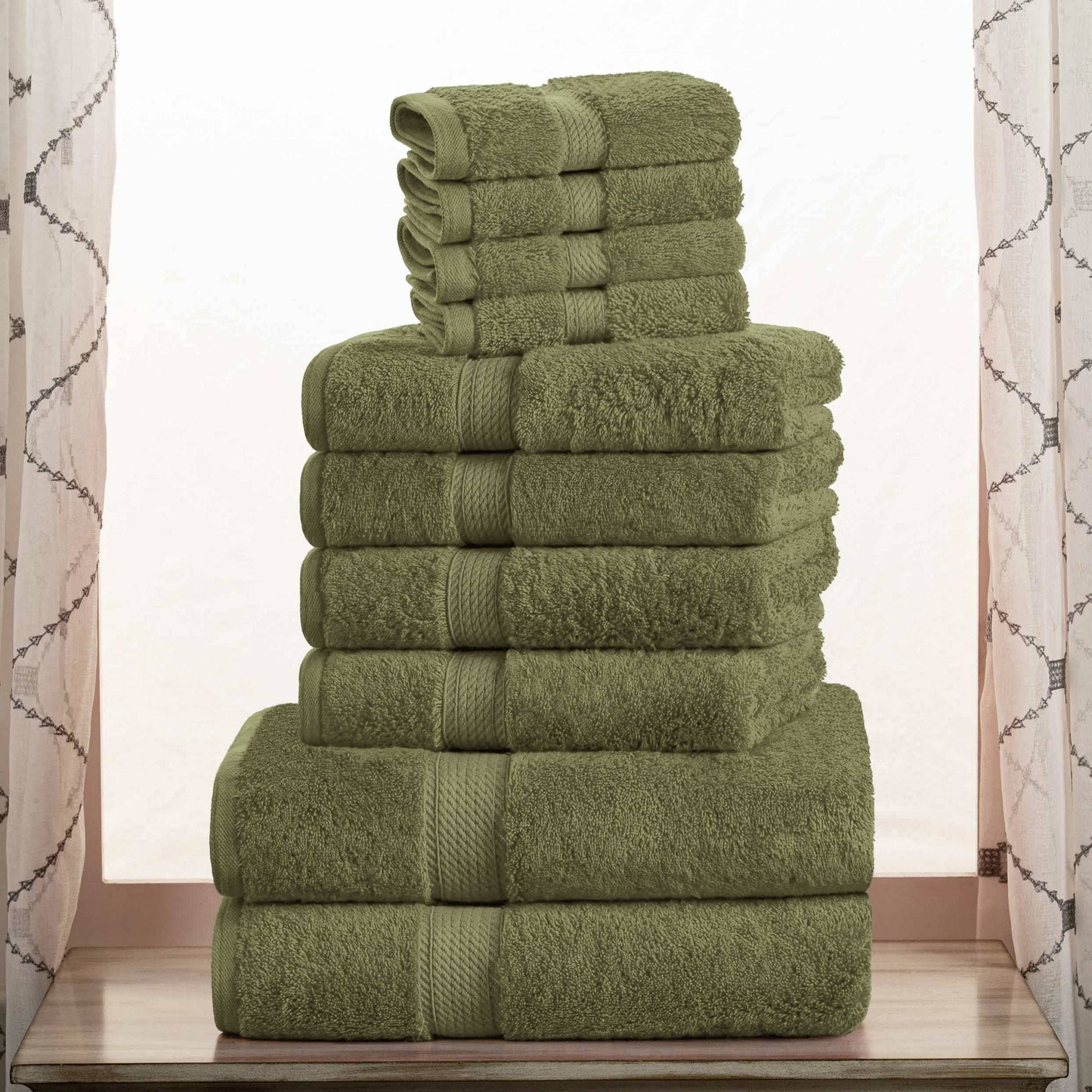 Superior Egyptian Cotton Pile Heavyweight 10-Piece Towel Set