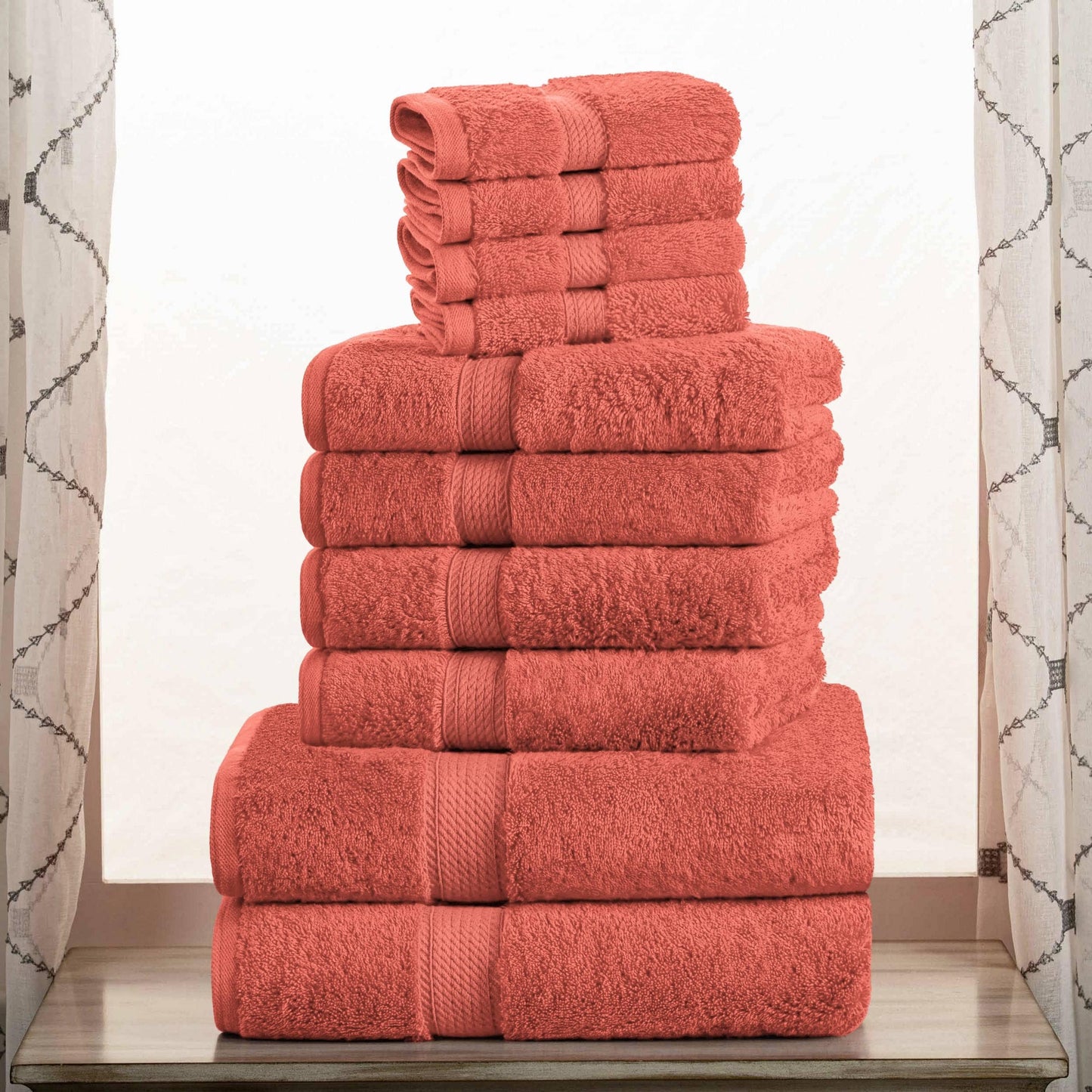 Superior Egyptian Cotton Pile Heavyweight 10-Piece Towel Set