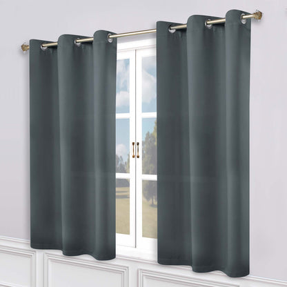 Superior Modern Solid Washable Room Darkening Blackout Curtains, Set of 2 Panels