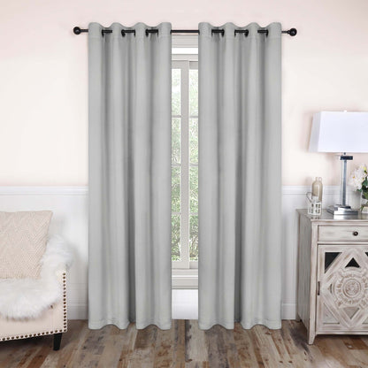 Superior Modern Solid Washable Room Darkening Blackout Curtains, Set of 2 Panels
