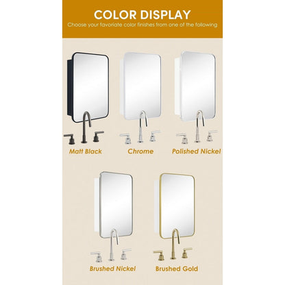 TEHOME Garnes Recessed or Surface Mount Framed Medicine Cabinet with Adjustable Shelves