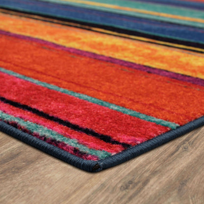 The Curated Nomad Sultan Multicolor Striped Boho Area Rug