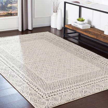 Tapis Livabliss Tiffany gris à bordure bohème