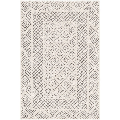 Tapis Livabliss Tiffany gris à bordure bohème