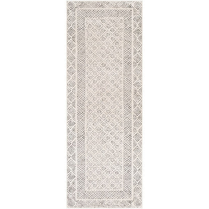 Tapis Livabliss Tiffany gris à bordure bohème
