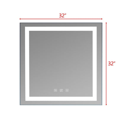 Touch LED Bathroom Mirror Tricolor Dimming Lights