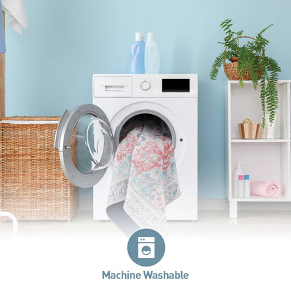 Traditional Distressed Vintage Machine Washbale Multi Area Rug